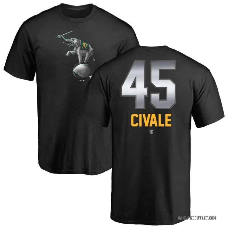Aaron Civale Men's Black Oakland Athletics Midnight Mascot T-Shirt -