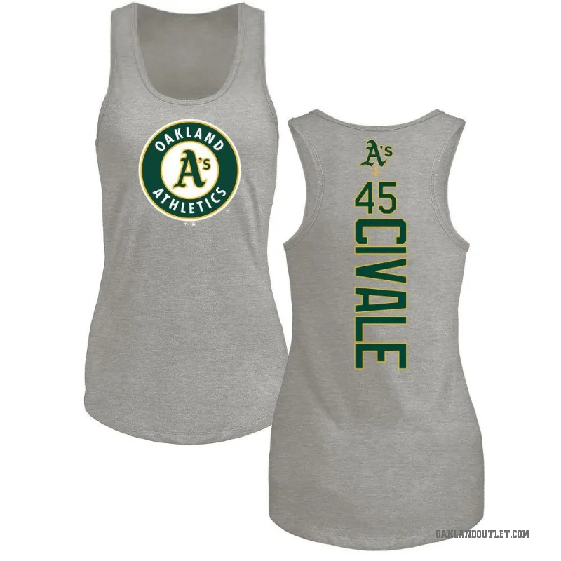 Aaron Civale Women's Ash Oakland Athletics Backer Tank Top -