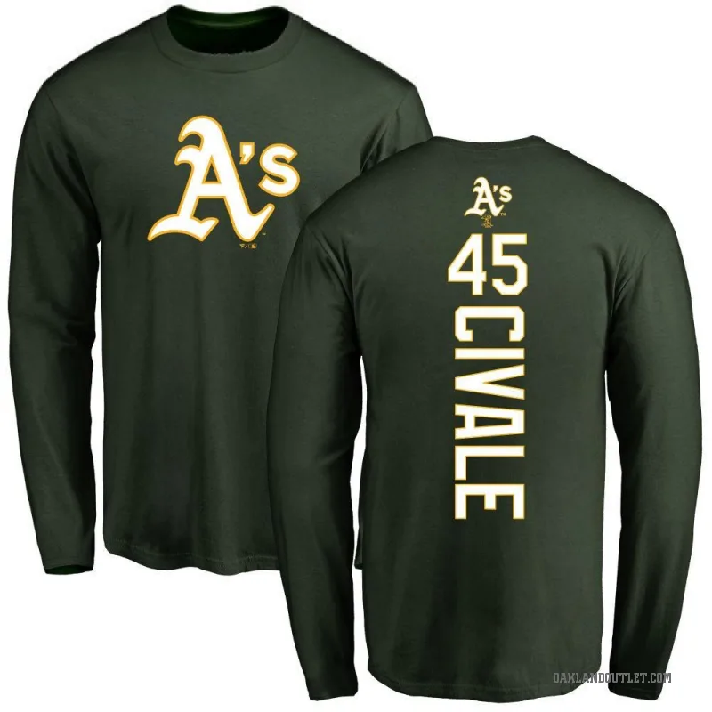 Aaron Civale Youth Green Oakland Athletics Backer Long Sleeve T-Shirt -