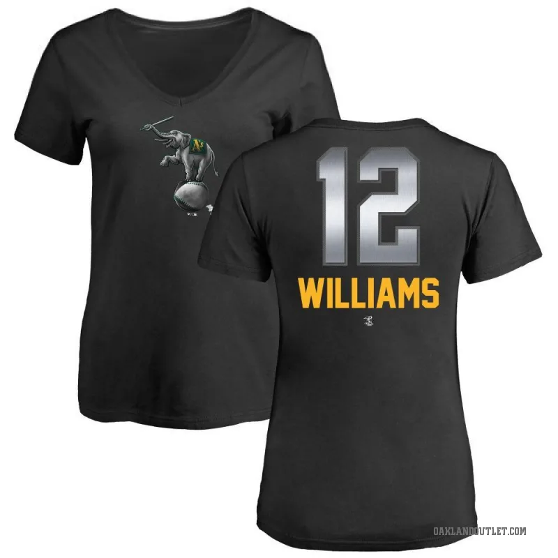 Alika Williams Women's Black Oakland Athletics Midnight Mascot V-Neck T-Shirt -