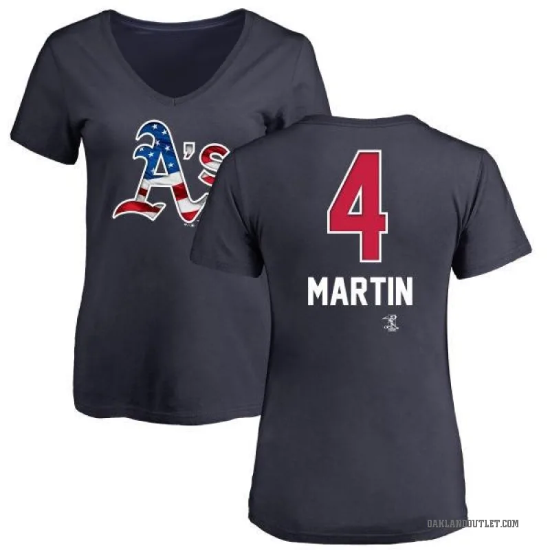 Billy Martin Women's Navy Oakland Athletics Name and Number Banner Wave V-Neck T-Shirt -
