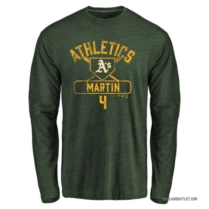 Billy Martin Youth Green Oakland Athletics Base Runner Long Sleeve T-Shirt -