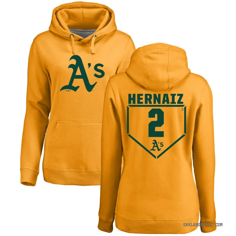 Darell Hernaiz Women's Gold Oakland Athletics Branded RBI Pullover Hoodie -