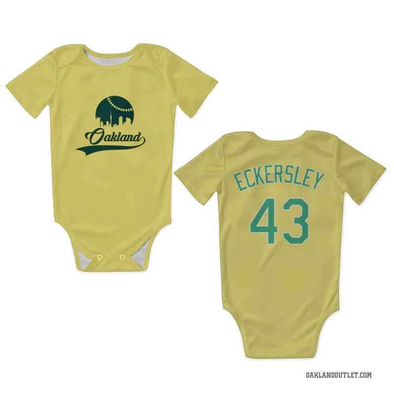 Dennis Eckersley  Yellow Oakland Athletics  Newborn & Infant Bodysuit