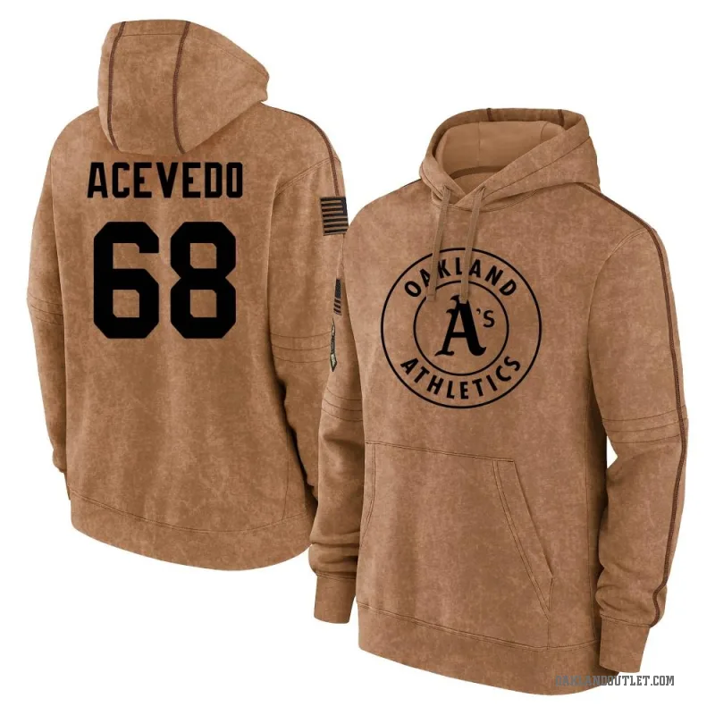 Domingo Acevedo Men's Brown Oakland Athletics 2023 Salute to Service Club Pullover Hoodie
