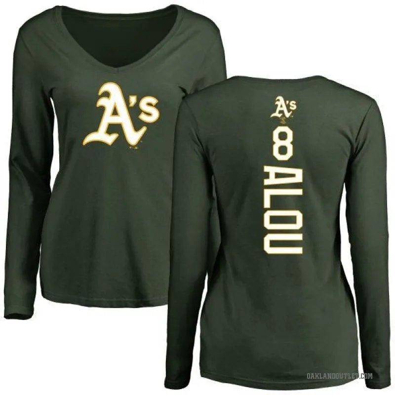 Felipe Alou Women's Green Oakland Athletics Backer Slim Fit Long Sleeve T-Shirt -