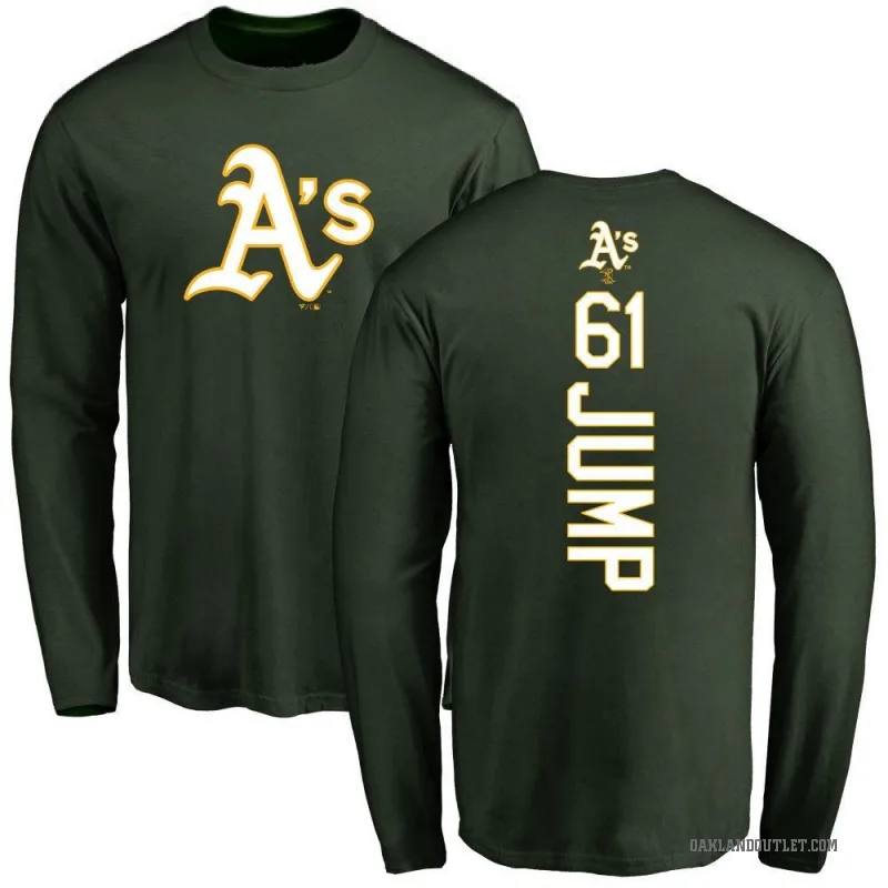Gage Jump Men's Green Oakland Athletics Backer Long Sleeve T-Shirt -