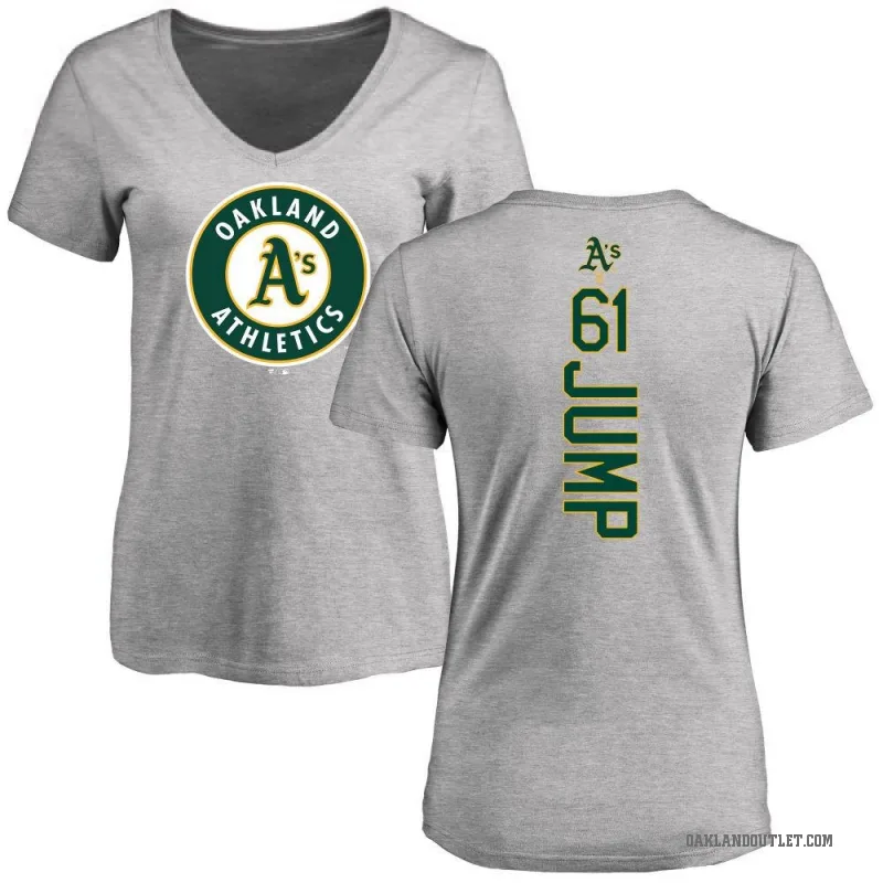 Gage Jump Women's Ash Oakland Athletics Backer Slim Fit T-Shirt -