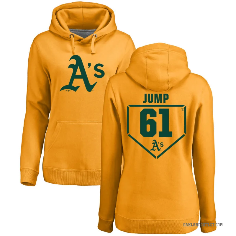 Gage Jump Women's Gold Oakland Athletics Branded RBI Pullover Hoodie -