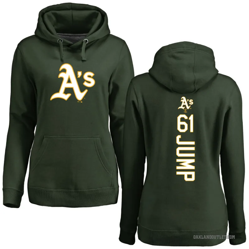 Gage Jump Women's Green Oakland Athletics Backer Pullover Hoodie