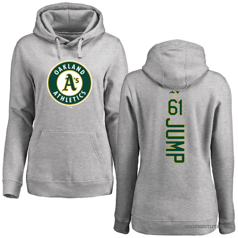 Gage Jump Women's Oakland Athletics Ash Backer Pullover Hoodie