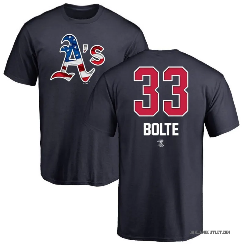 Henry Bolte Men's Navy Oakland Athletics Name and Number Banner Wave T-Shirt -