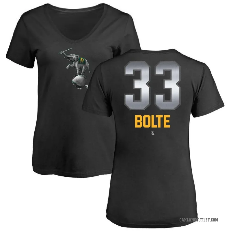 Henry Bolte Women's Black Oakland Athletics Midnight Mascot V-Neck T-Shirt -