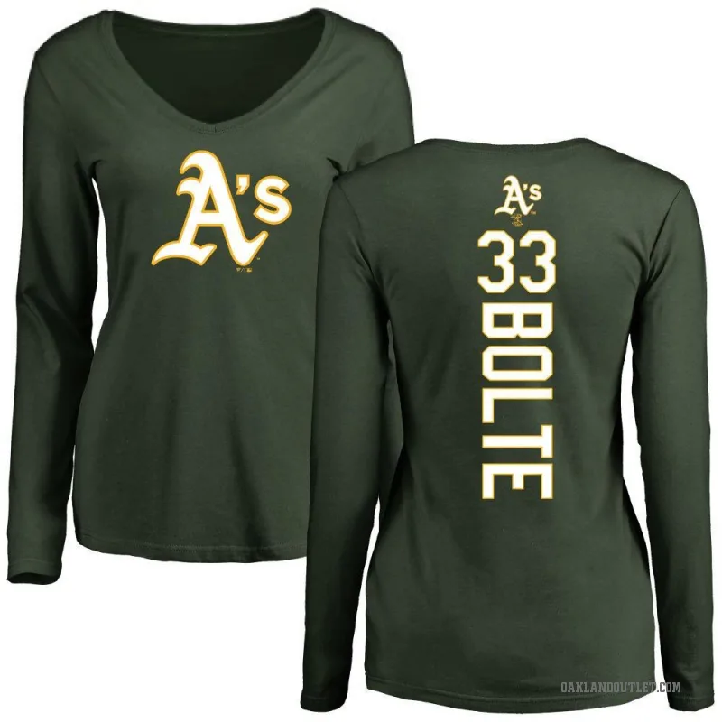 Henry Bolte Women's Green Oakland Athletics Backer Slim Fit Long Sleeve T-Shirt -