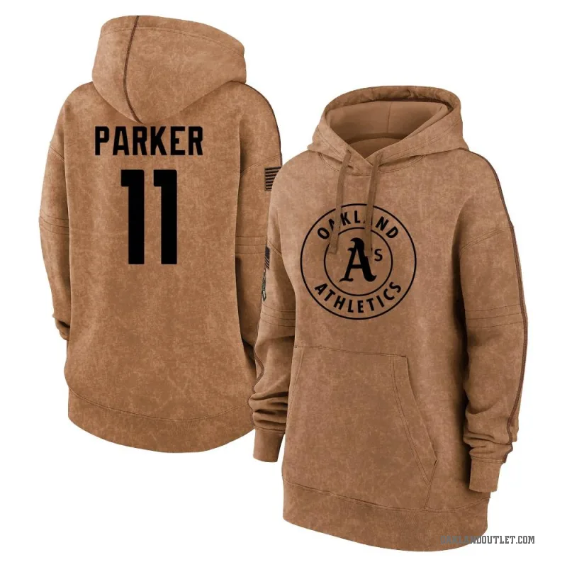 Jarrod Parker Women's Brown Oakland Athletics 2023 Salute to Service Pullover Hoodie