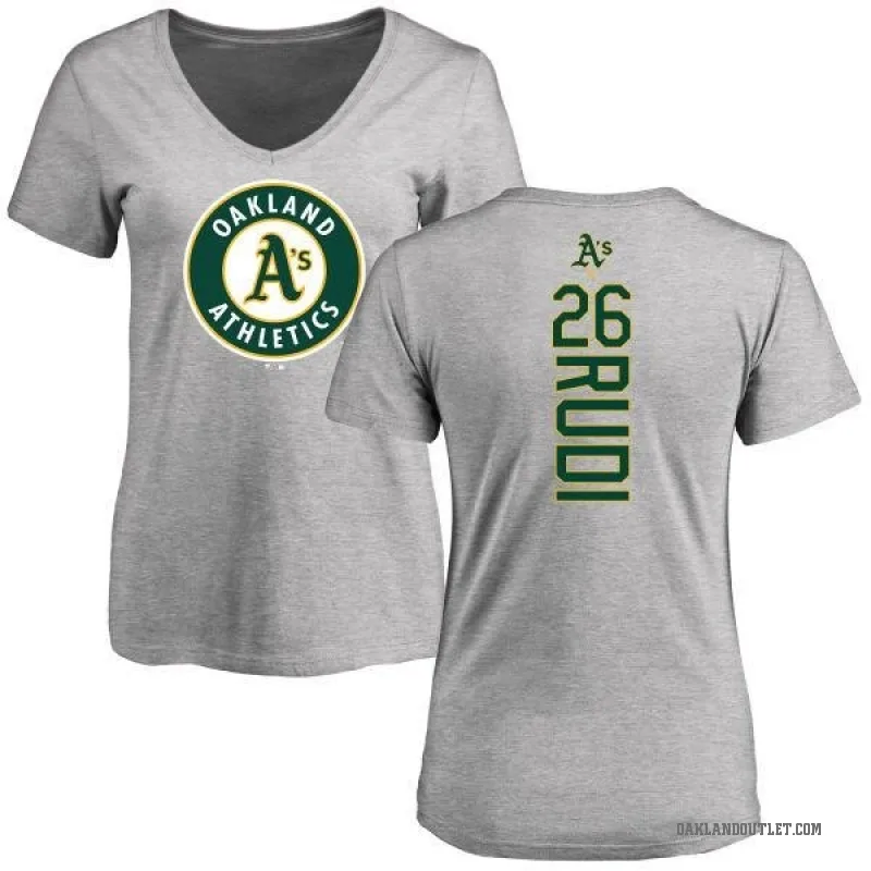 Joe Rudi Women's Ash Oakland Athletics Backer Slim Fit T-Shirt -