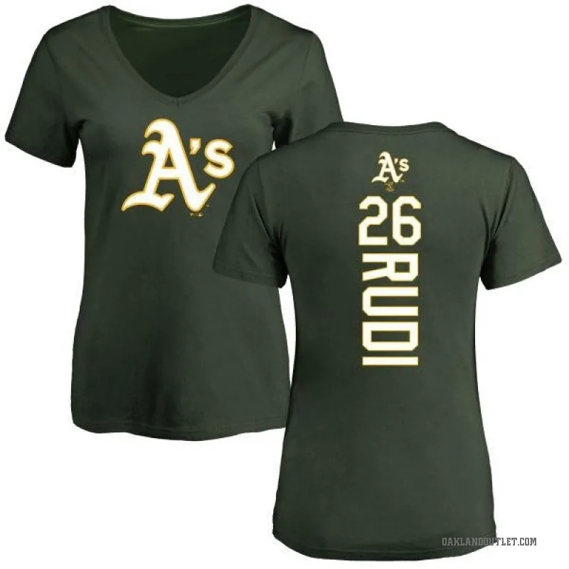 Joe Rudi Women's Green Oakland Athletics Backer Slim Fit T-Shirt -