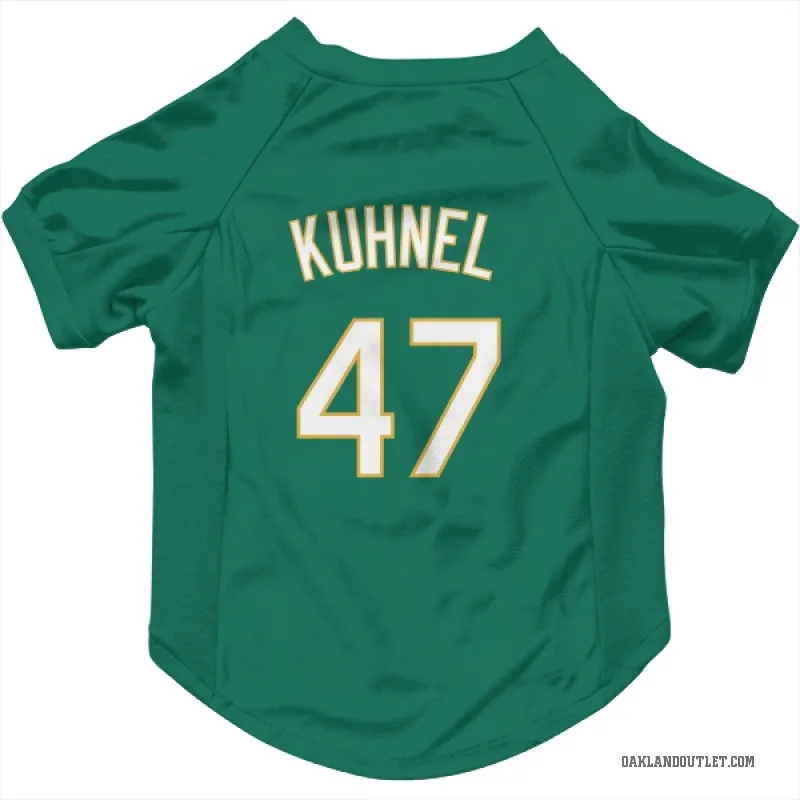 Joel Kuhnel  Green Oakland Athletics   Kelly  Cat & Dog Pet Jersey