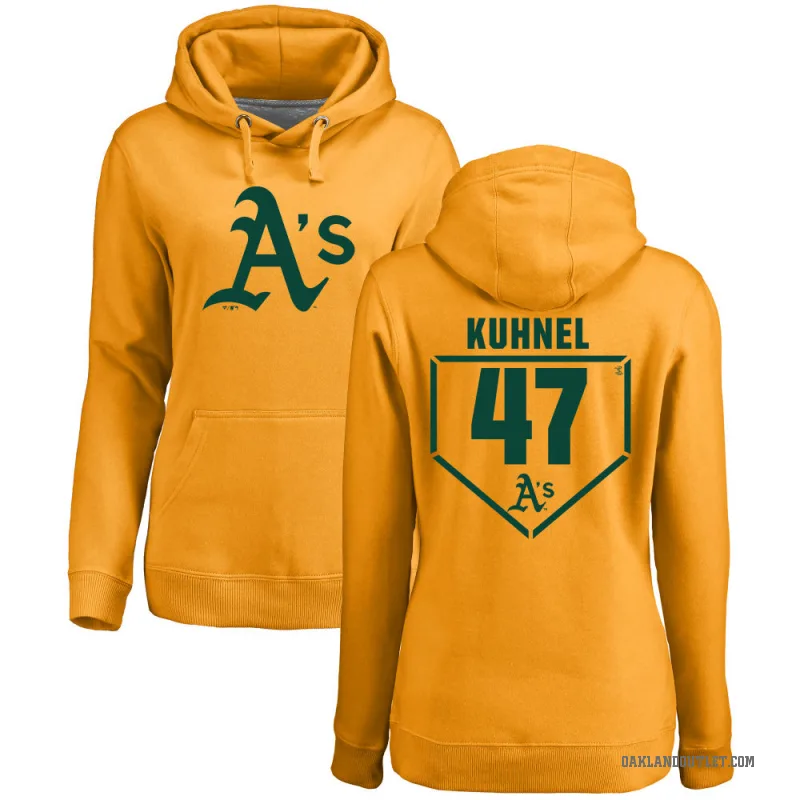 Joel Kuhnel Women's Gold Oakland Athletics Branded RBI Pullover Hoodie -