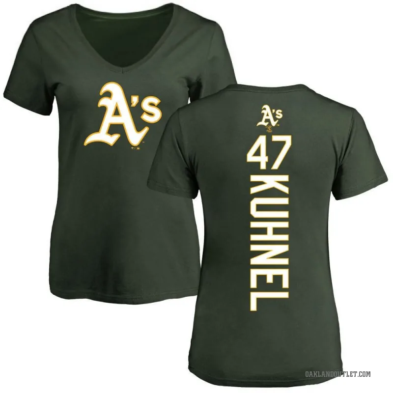 Joel Kuhnel Women's Green Oakland Athletics Backer Slim Fit T-Shirt -