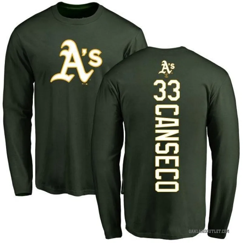 Jose Canseco Men's Green Oakland Athletics Backer Long Sleeve T-Shirt -
