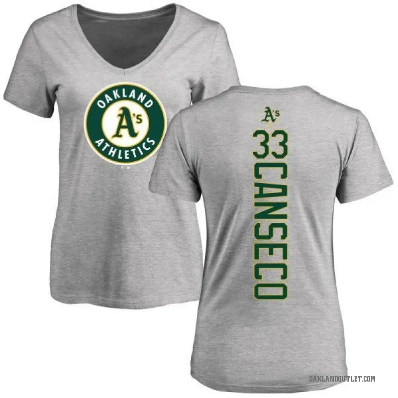 Jose Canseco Women's Ash Oakland Athletics Backer Slim Fit T-Shirt -