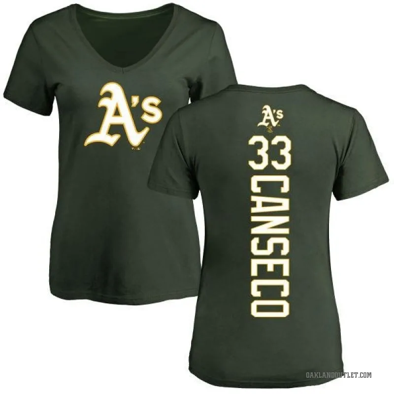 Jose Canseco Women's Green Oakland Athletics Backer Slim Fit T-Shirt -
