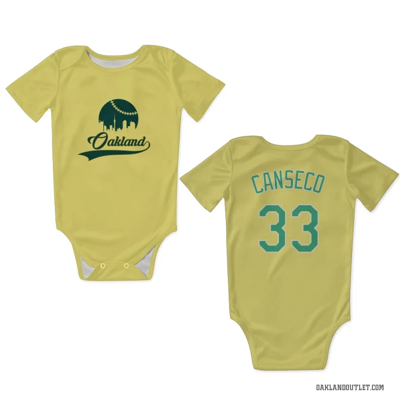 Jose Canseco  Yellow Oakland Athletics  Newborn & Infant Bodysuit