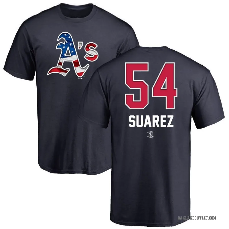 Jose Suarez Youth Navy Oakland Athletics Name and Number Banner Wave T-Shirt -