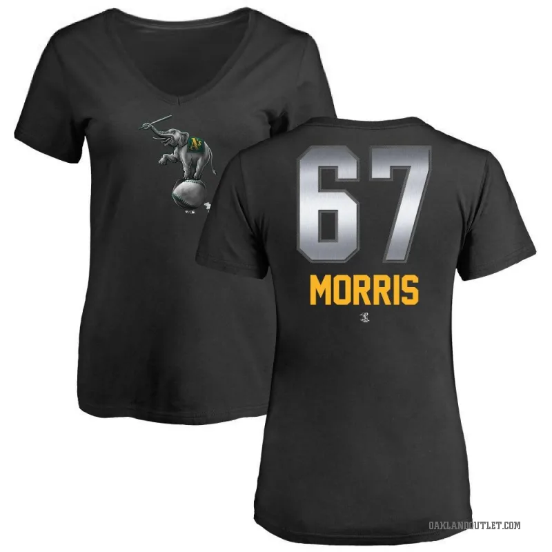 Kade Morris Women's Black Oakland Athletics Midnight Mascot V-Neck T-Shirt -