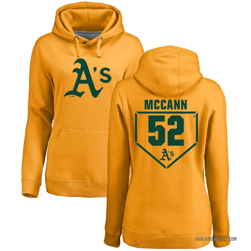 Kyle McCann Women's Gold Oakland Athletics Branded RBI Pullover Hoodie -
