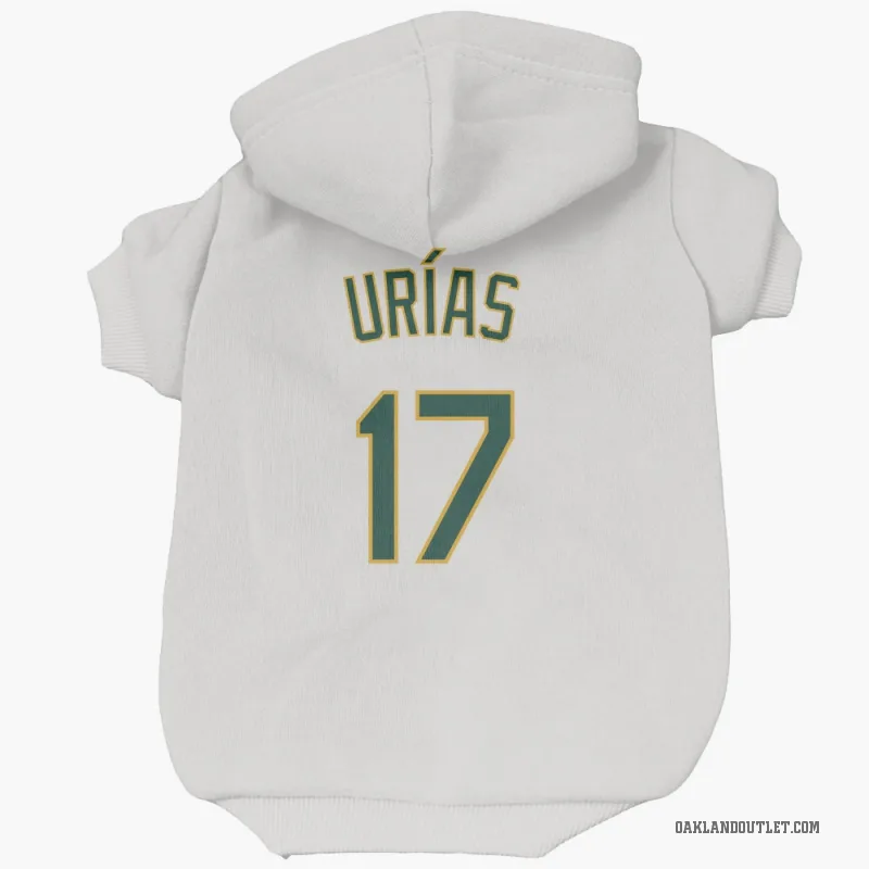 Luis Urias  White Oakland Athletics  Cat & Dog Pet Hoodie