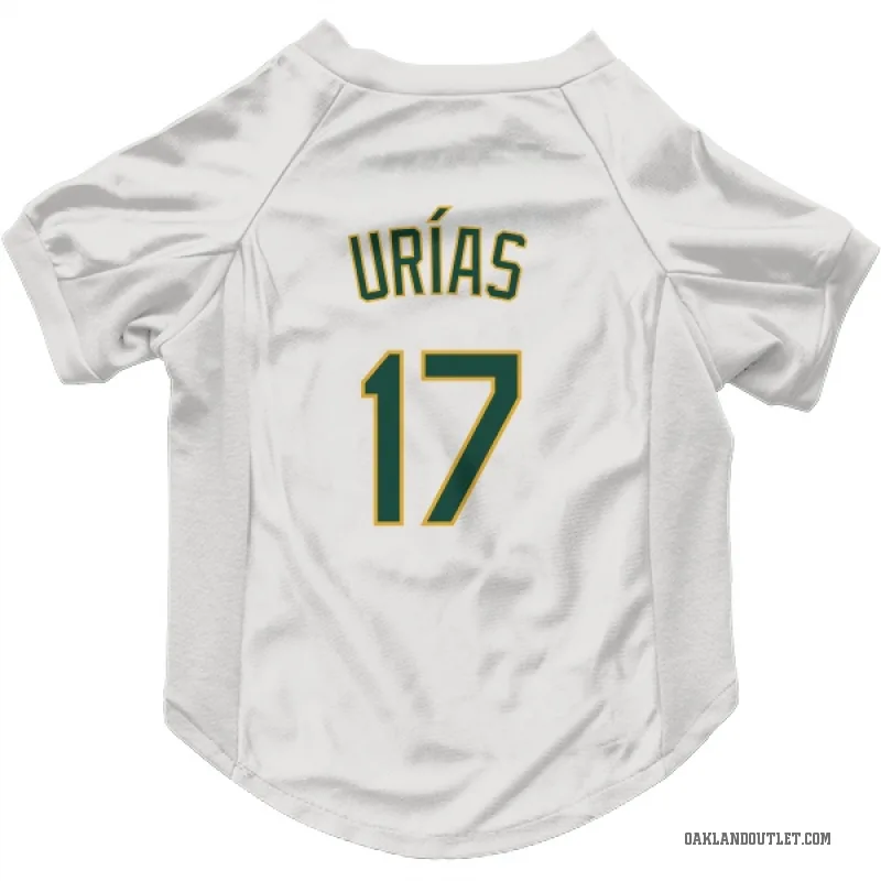 Luis Urias  White Oakland Athletics  Cat & Dog Pet Jersey