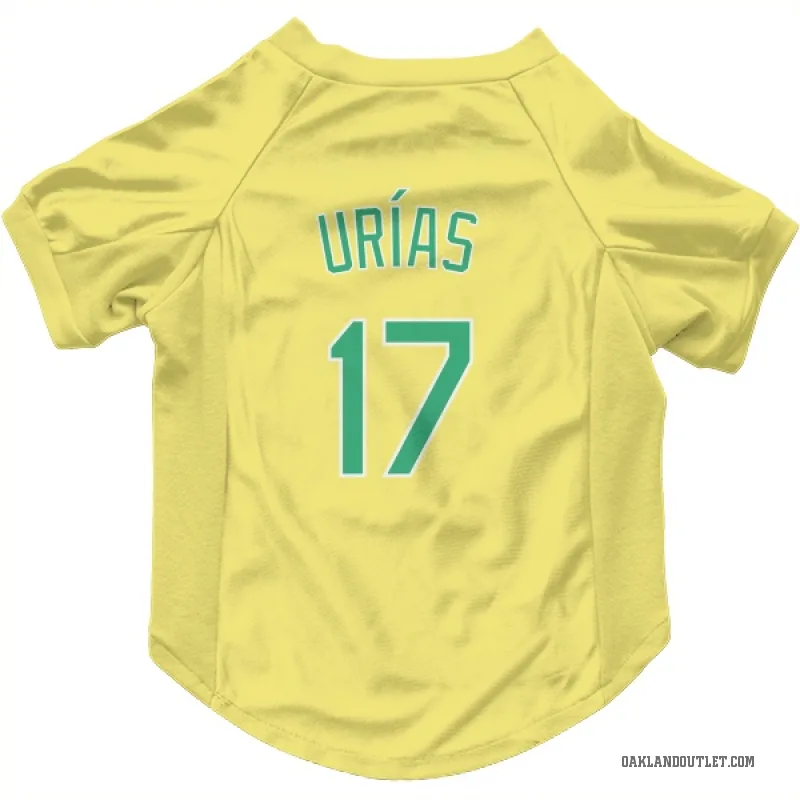 Luis Urias  Yellow Oakland Athletics  Cat & Dog Pet Jersey