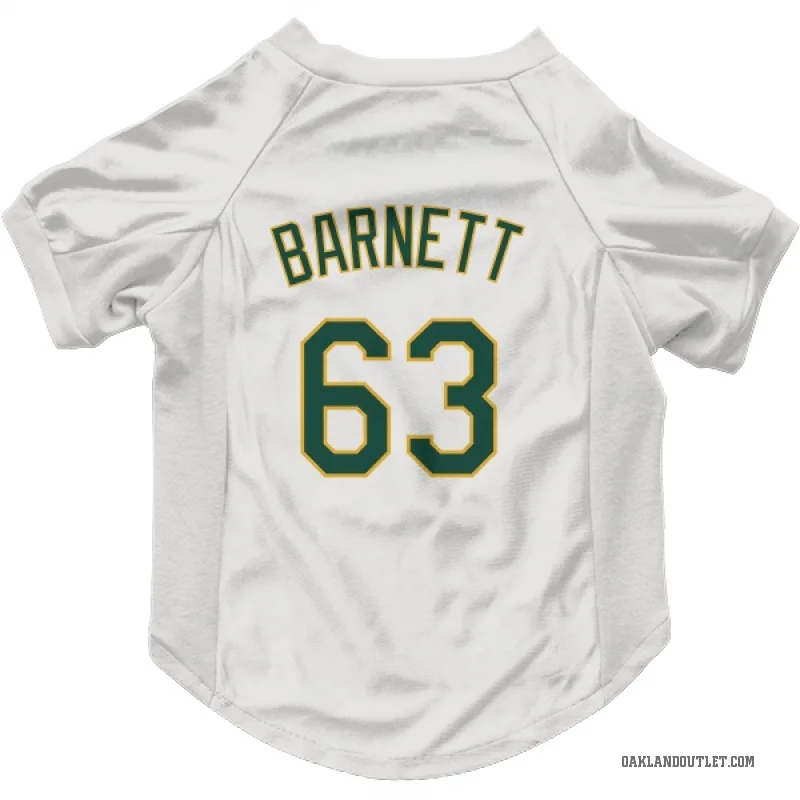 Mason Barnett  White Oakland Athletics  Cat & Dog Pet Jersey