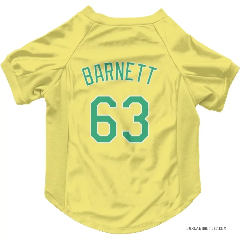 Mason Barnett  Yellow Oakland Athletics  Cat & Dog Pet Jersey