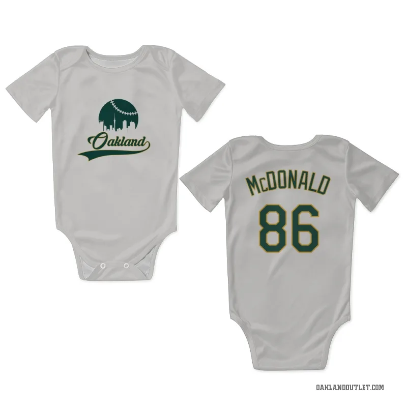 Mickey McDonald  White Oakland Athletics  Newborn & Infant Bodysuit
