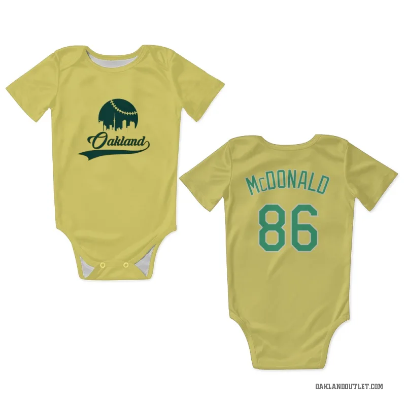 Mickey McDonald  Yellow Oakland Athletics  Newborn & Infant Bodysuit