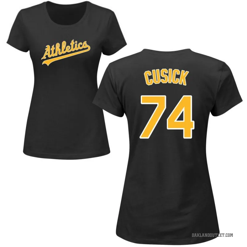Ryan Cusick Women's Black Oakland Athletics Roster T-Shirt -