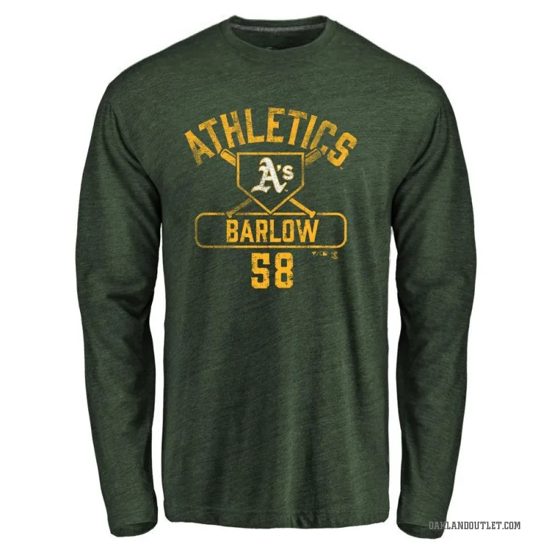 Scott Barlow Men's Green Oakland Athletics Base Runner Long Sleeve T-Shirt -