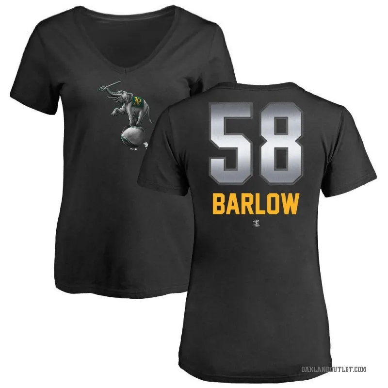 Scott Barlow Women's Black Oakland Athletics Midnight Mascot V-Neck T-Shirt -