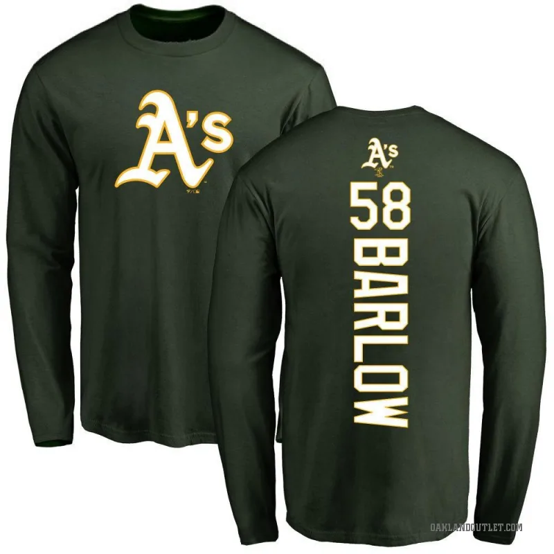 Scott Barlow Youth Green Oakland Athletics Backer Long Sleeve T-Shirt -