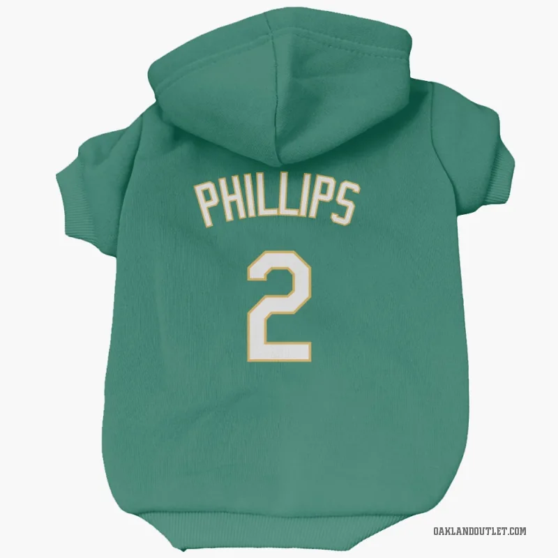 Tony Phillips  Green Oakland Athletics   Kelly  Cat & Dog Pet Hoodie