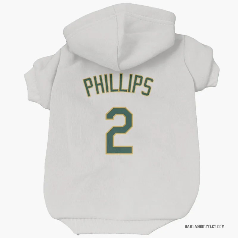 Tony Phillips  White Oakland Athletics  Cat & Dog Pet Hoodie