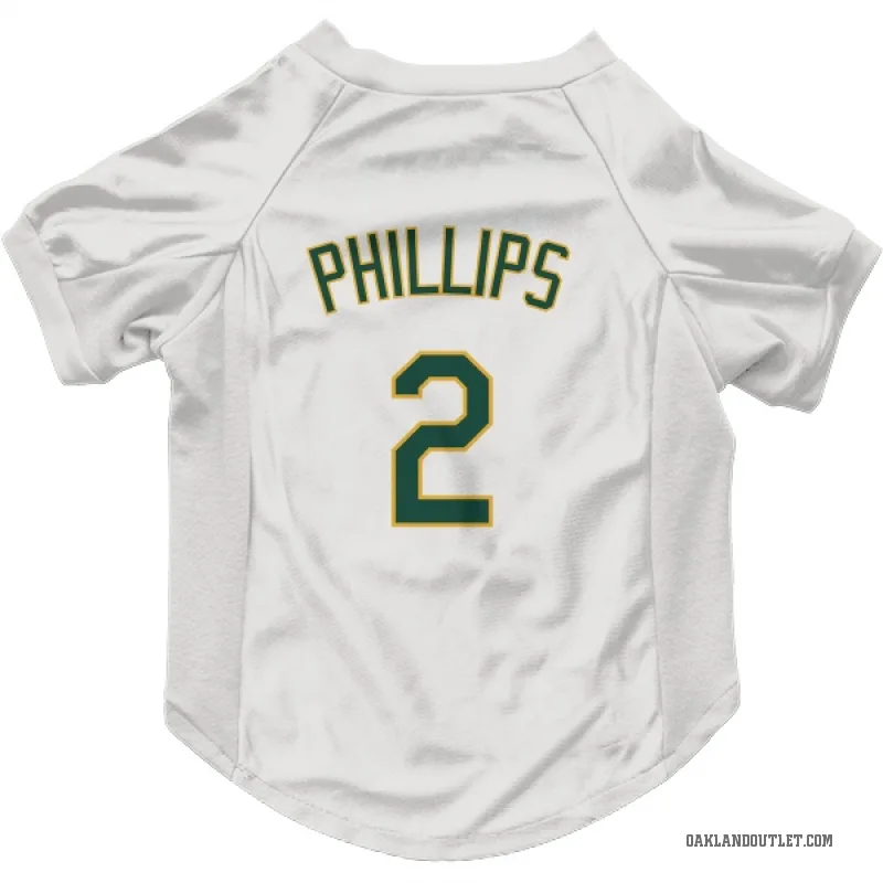 Tony Phillips  White Oakland Athletics  Cat & Dog Pet Jersey