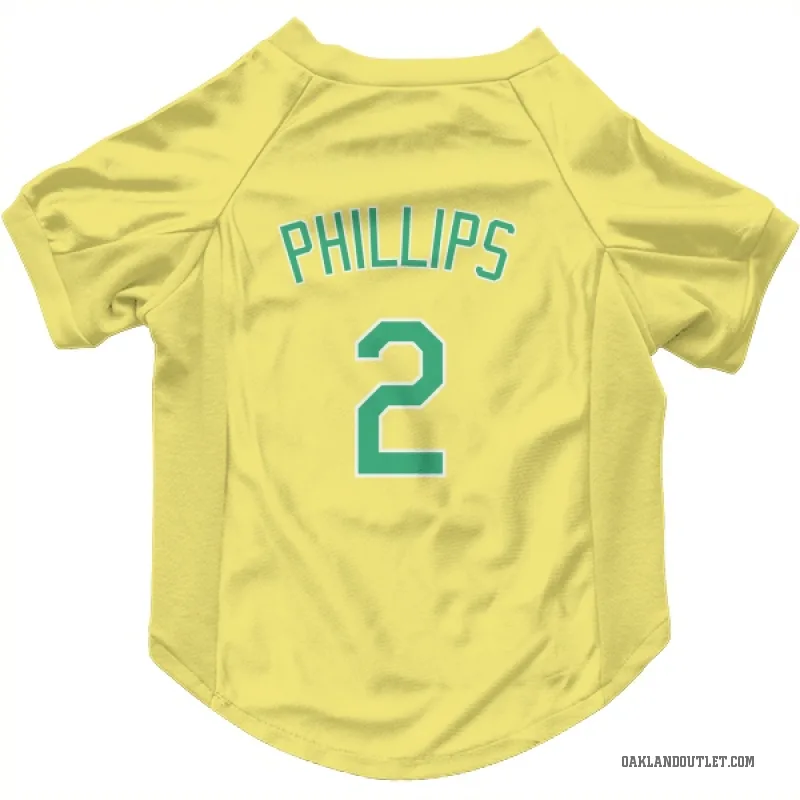 Tony Phillips  Yellow Oakland Athletics  Cat & Dog Pet Jersey