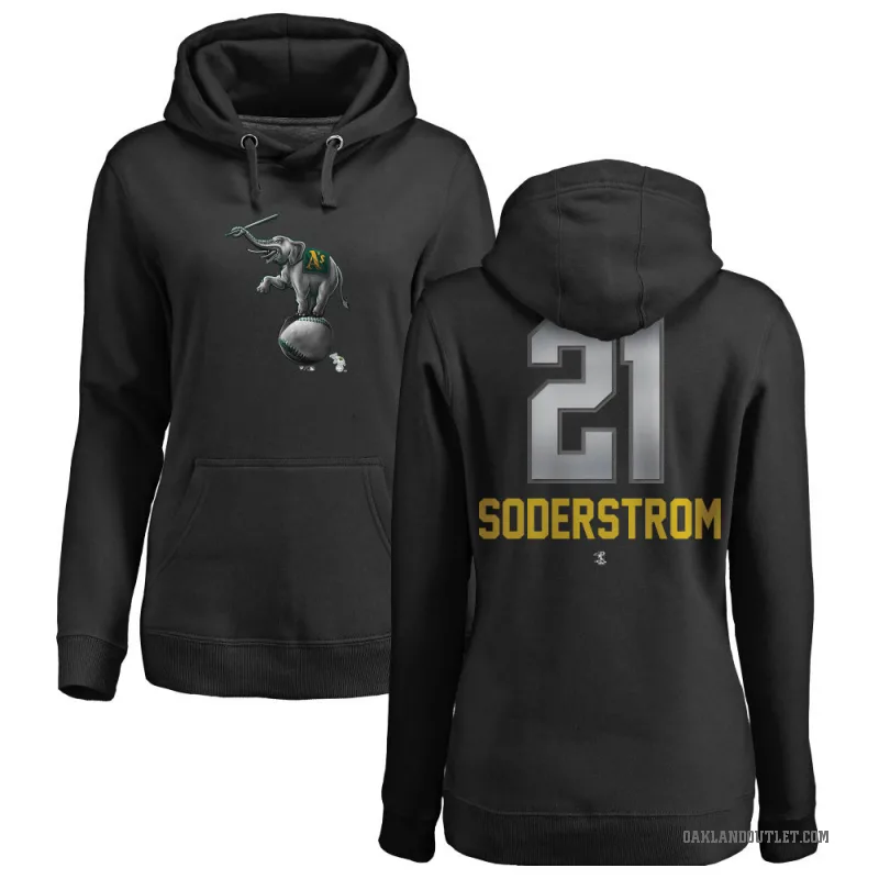 Tyler Soderstrom Women's Black Oakland Athletics Branded Midnight Mascot Pullover Hoodie -