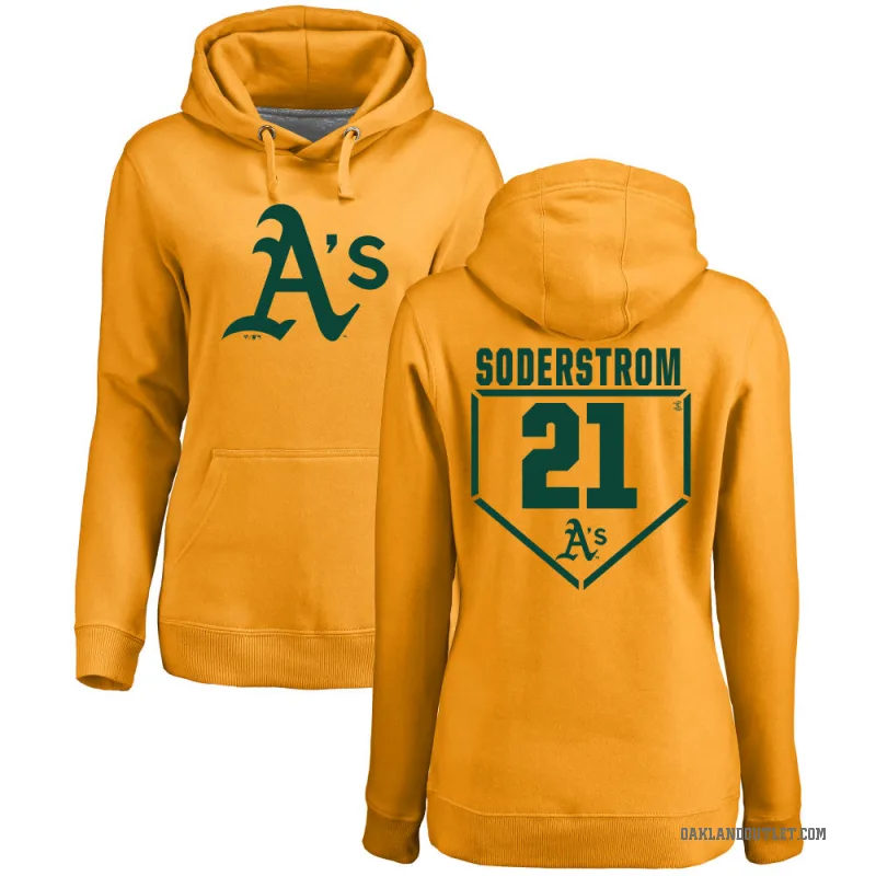 Tyler Soderstrom Women's Gold Oakland Athletics Branded RBI Pullover Hoodie -