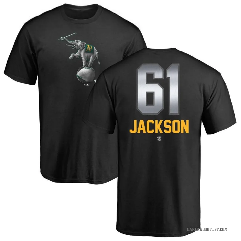 Zach Jackson Men's Black Oakland Athletics Midnight Mascot T-Shirt -