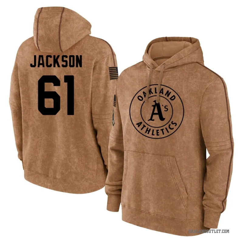 Zach Jackson Men's Brown Oakland Athletics 2023 Salute to Service Club Pullover Hoodie
